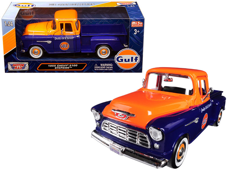 1955 Chevrolet 5100 Stepside Blue Diecast Model Pickup Truck 