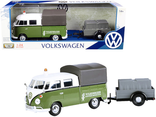 Volkswagen T1  w Green Diecast Model Pickup Truck 