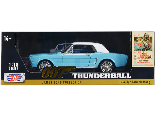 1969 1/2 Ford Mustang Blue Diecast Model Car James Bond 007