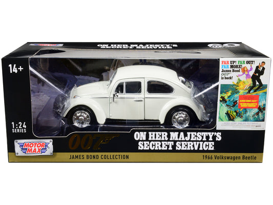 1966 Volkswagen Beetle  White Diecast Model Car James Bond 007