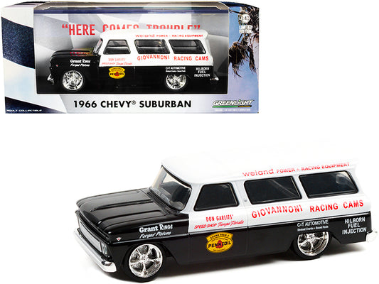 1966 Chevrolet Suburban  Black & White Diecast Model Car 