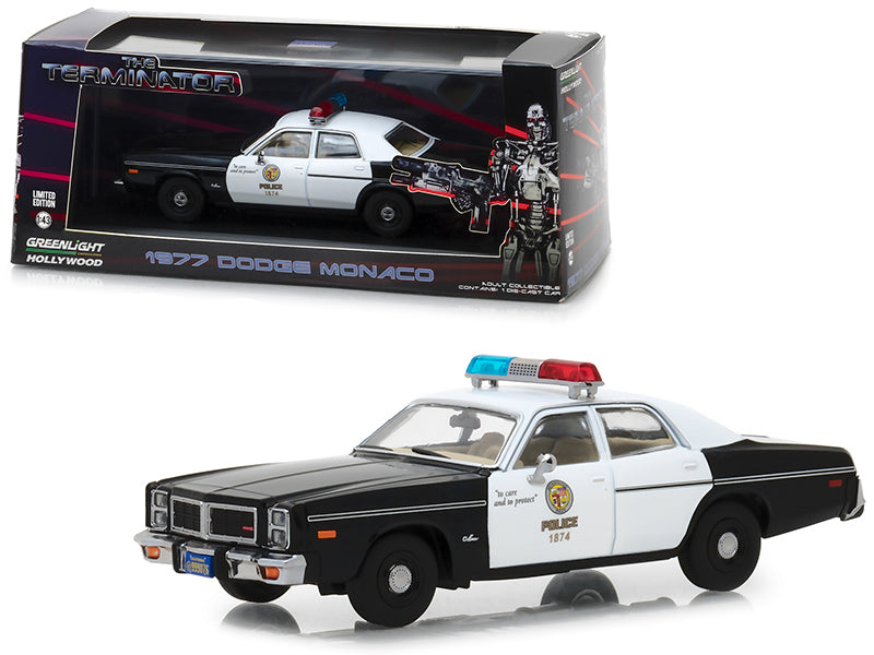 1977 Dodge Monaco Metropolitan Black & White Diecast Model Car The Terminator (1984)