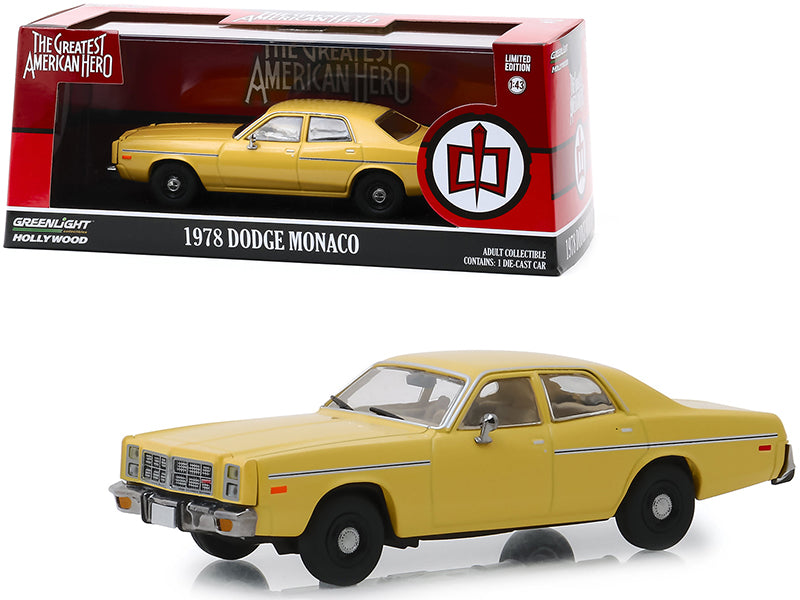 1978 Dodge Monaco  Yellow Diecast Model Car The Greatest American Hero