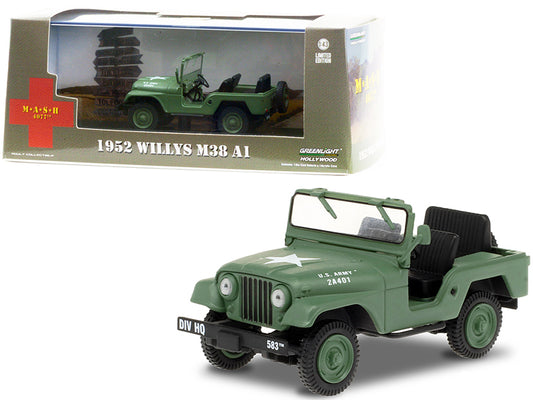 Brand new 1/43 scale diecast car model of 1952 Willys M38 A1 Army Green "M*A*S*H" (1972-1983) TV Series die cast model c