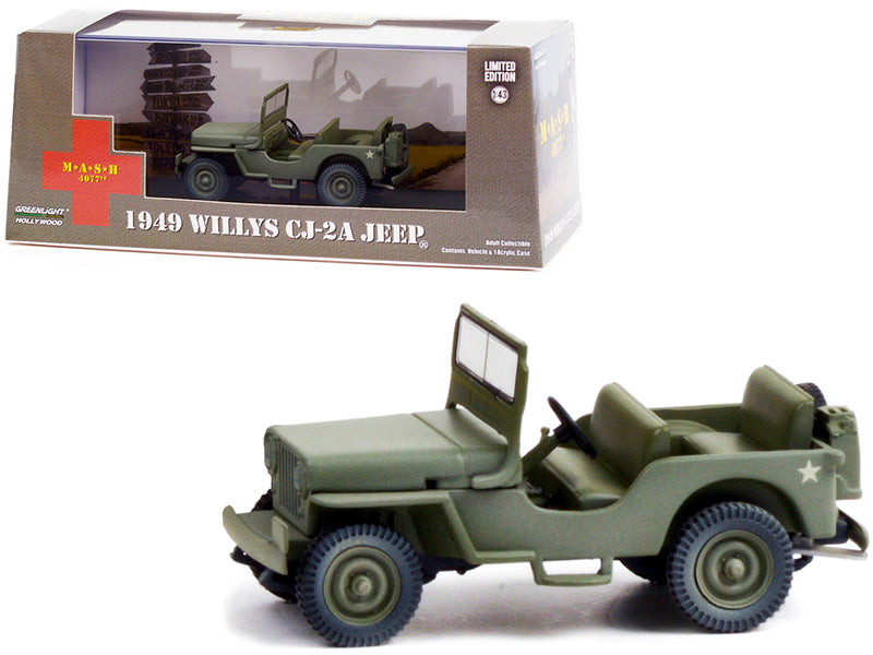 Brand new 1/43 scale diecast car model of 1949 Willys CJ-2A Jeep Army Green M*A*S*H 1972-1983 TV Series die cast model car by Greenlight.
L