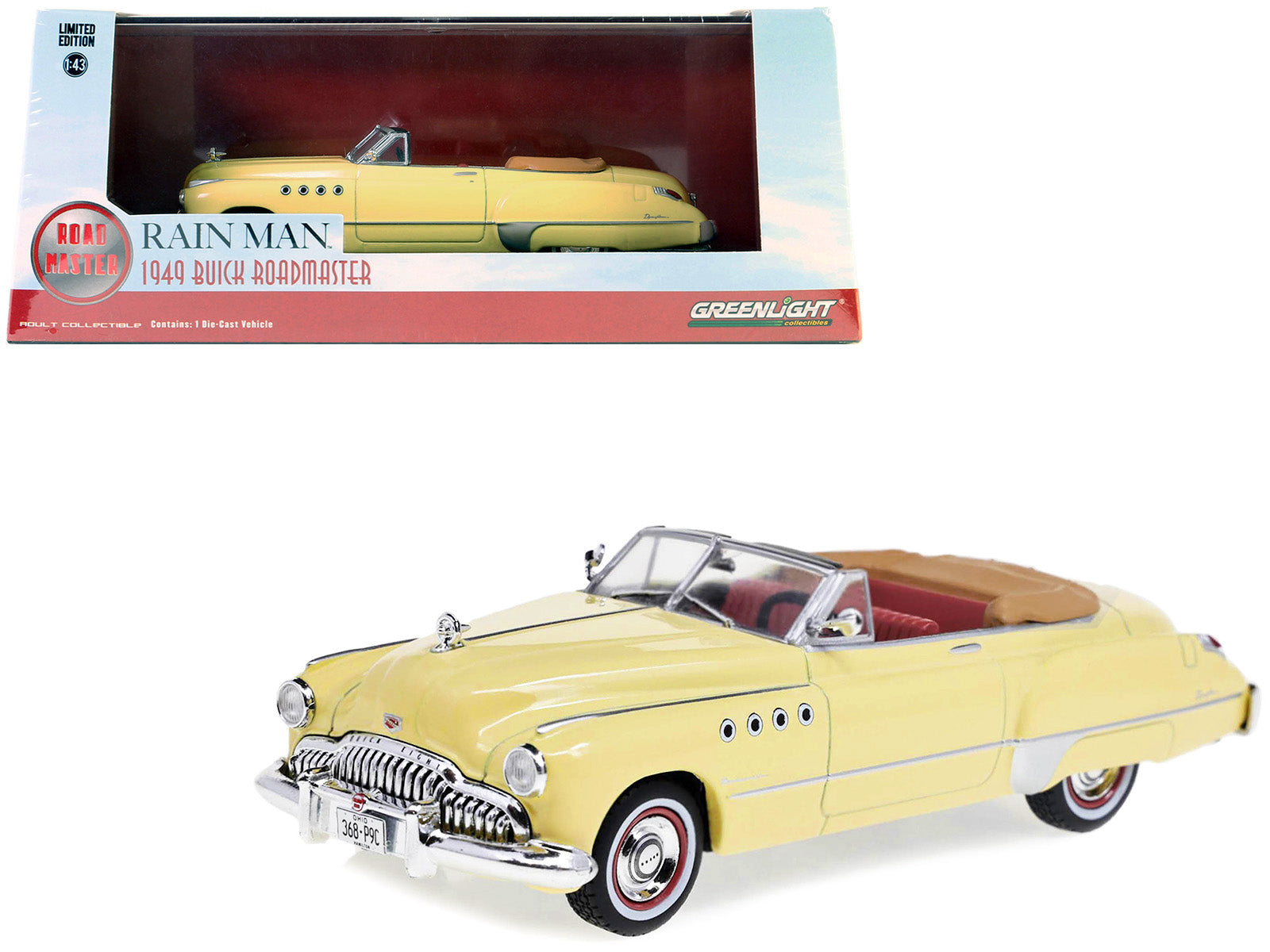 Charlie Babbitt's 1949 Buick Cream Diecast Model Car Rain Man (1988)