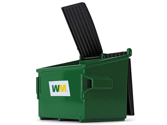 >Brand new 1/34 scale diecast model of Refuse Trash Bin "Waste Management" Green and Black die cast model by First Gear.</li>
<li>Brand new