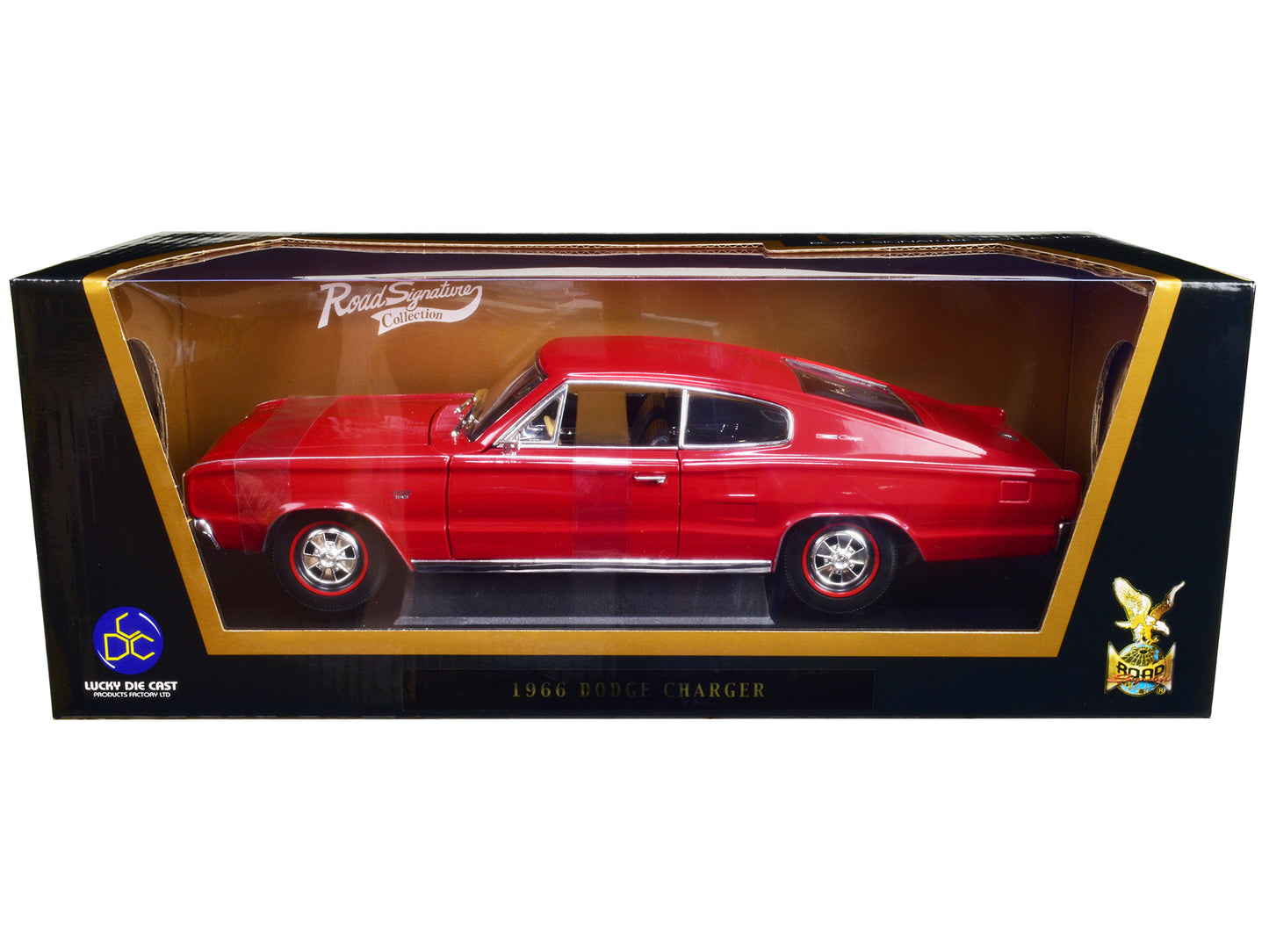 1966 Dodge Charger  Red Diecast Model Car 