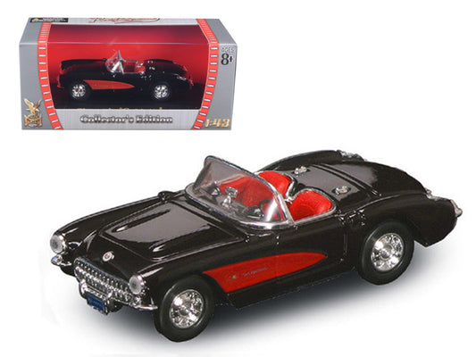 1957 Chevrolet Corvette Convertible Black Diecast Model Car 