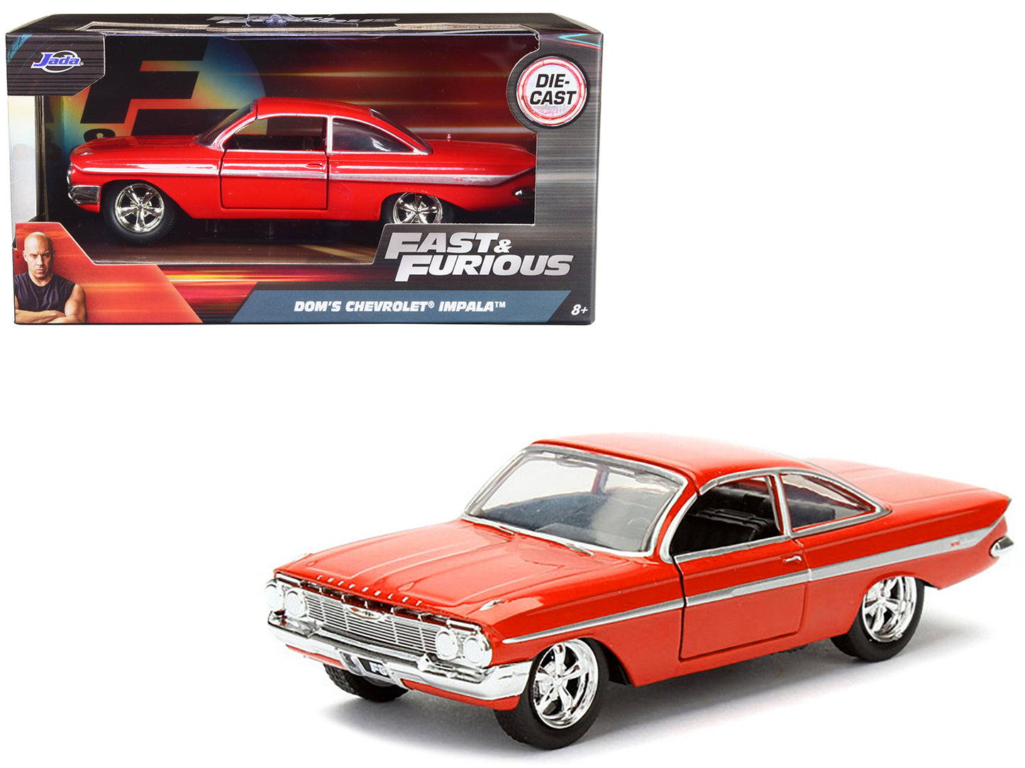 Dom's Chevrolet Impala  Red Diecast Model Car 