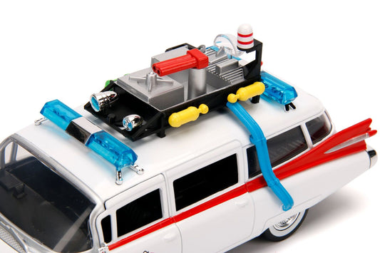 Brand new 1/24 scale diecast car model of 1959 Cadillac Ambulance Ecto-1 from Ghostbusters Movie Hollywood Rides Series die cast model car b