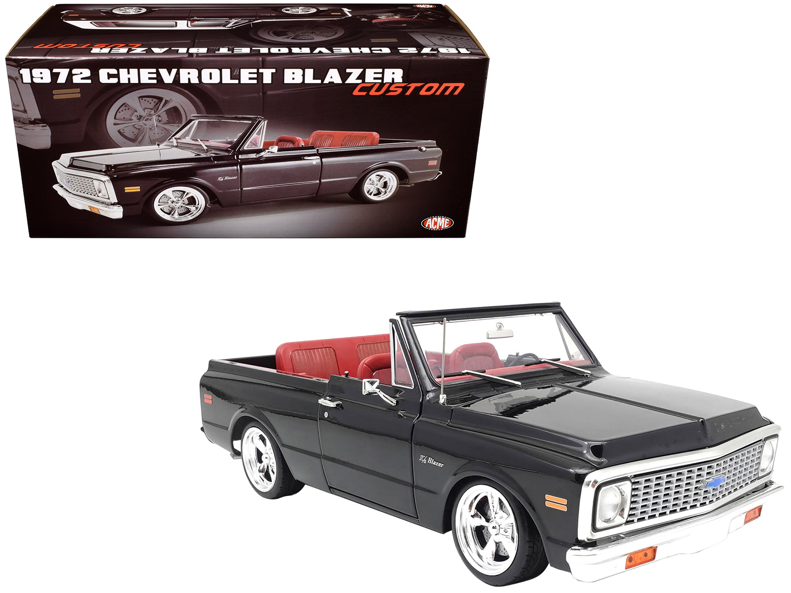 1972 Chevrolet Blazer 1:18 Scale Black Diecast Model Car