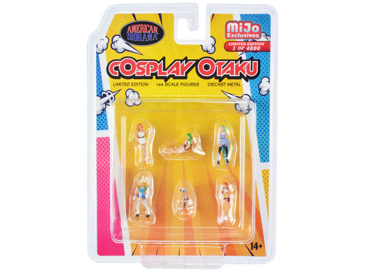 Otaku 6 Piece Set of  Diecast Model Costume / Cosplay Figure 