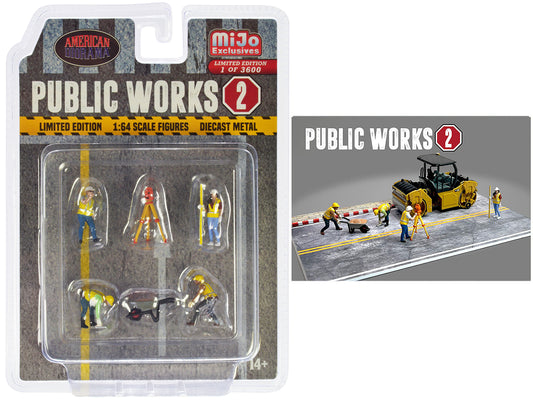 6 Piece Set of  Diecast Model Public Works Figure 