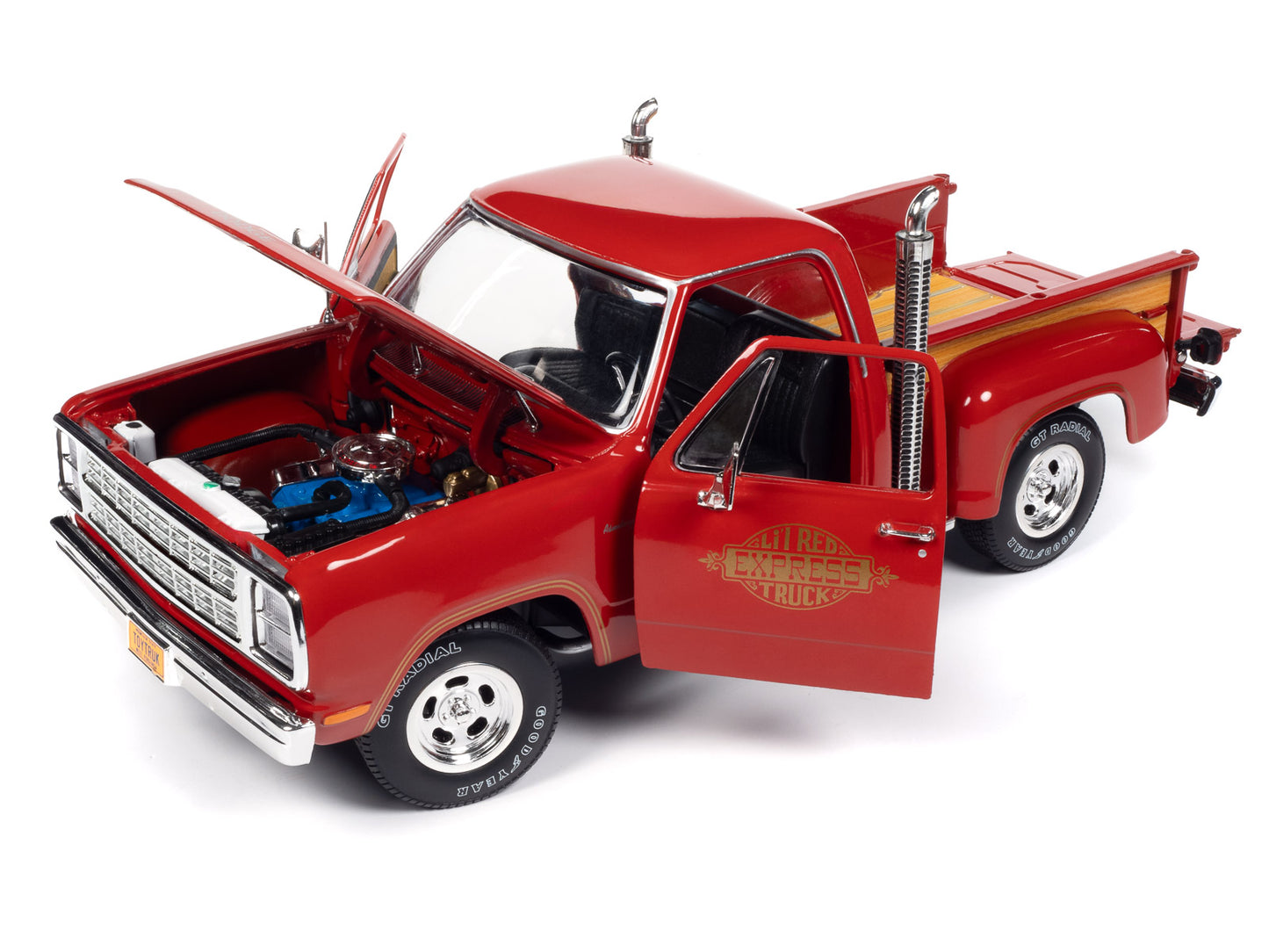 Brand new 1/18 scale diecast car model of 1979 Dodge Adventurer 150 Pickup Truck Canyon Red "Li&rsquo;l Red Express" die