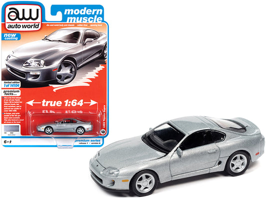 Brand new 1/64 scale diecast car model of 1993 Toyota Supra Alpine Silver "Modern Muscle" Limited Edition to 14104 piece