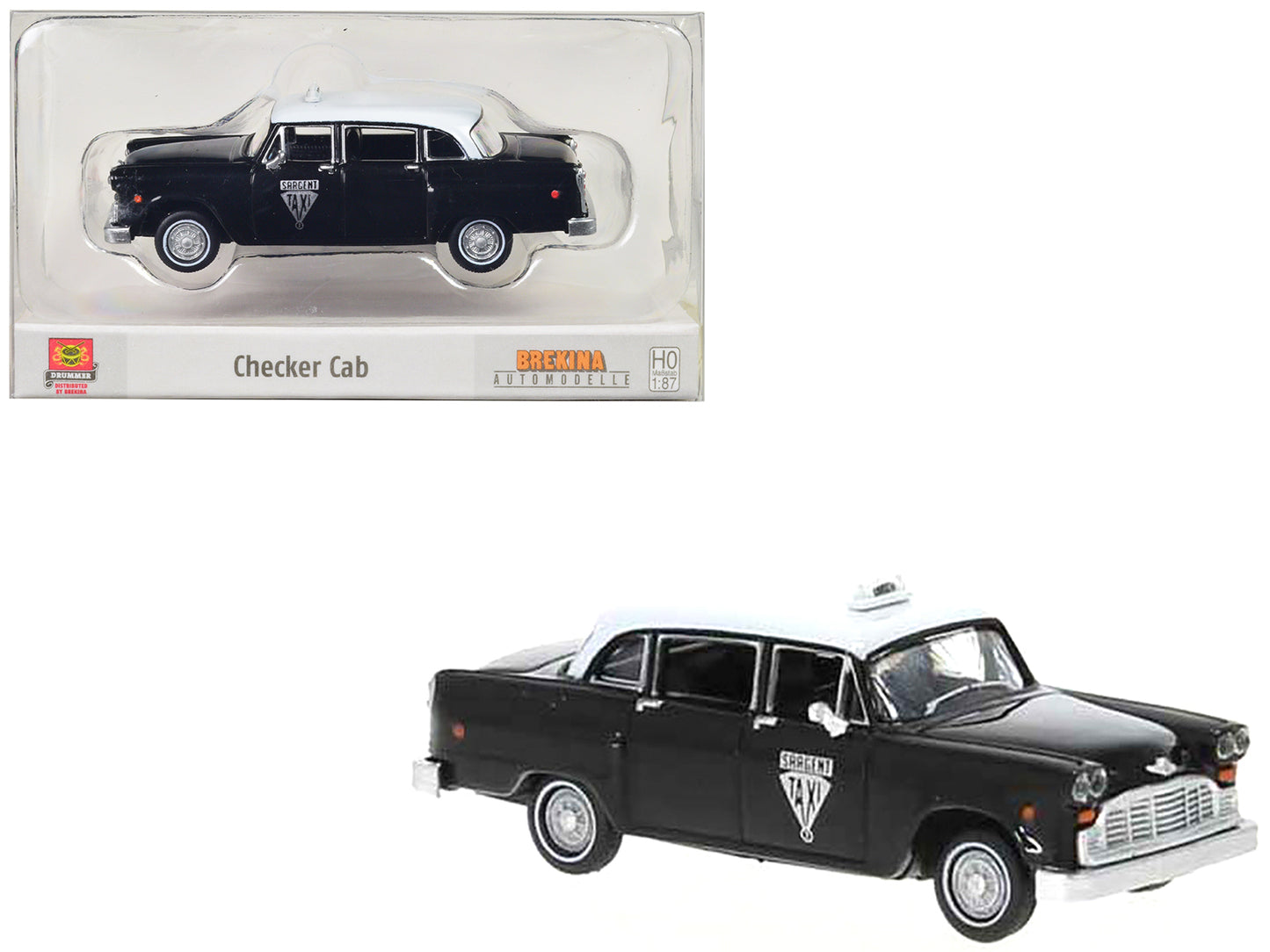 1974 Checker Cab  Black & White  Model Car 