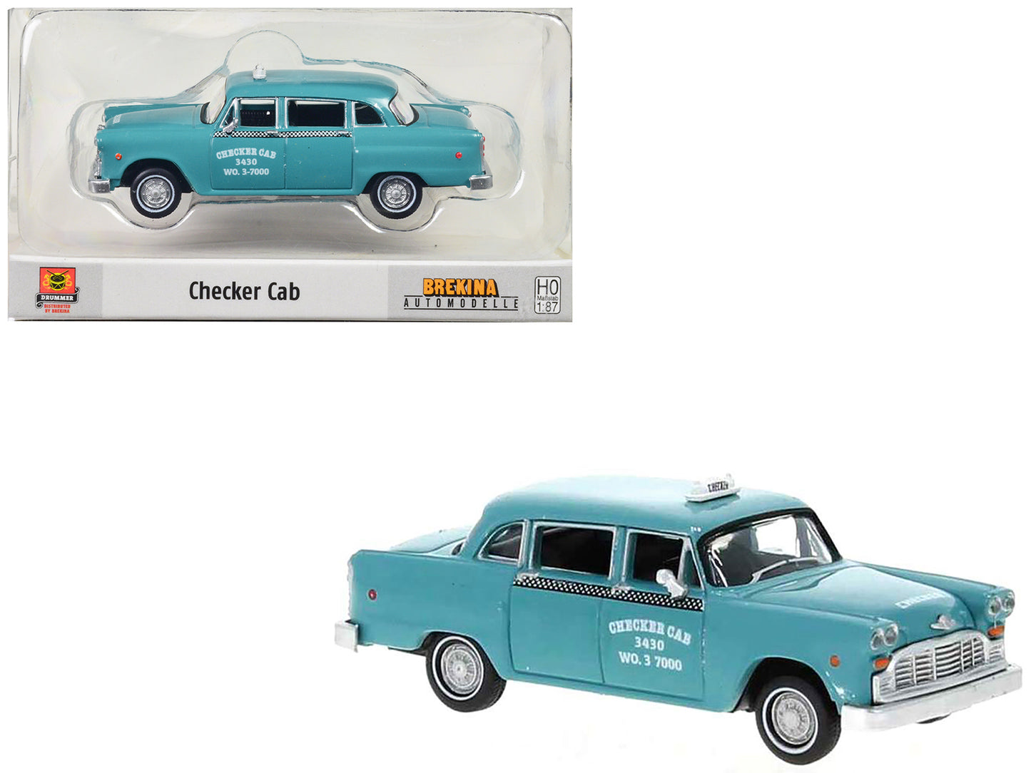 1974 Checker Cab Light Blue  Model Car 