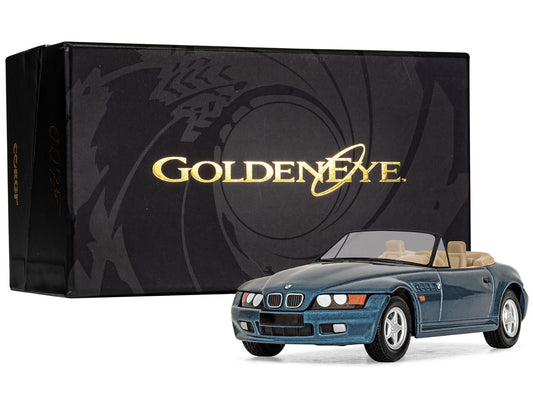 Brand new diecast car model of BMW Z3 Roadster Blue Metallic James Bond 007 "GoldenEye" (1995) Movie die cast model car 