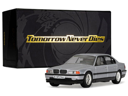 Brand new diecast car model of BMW 750iL Silver Metallic James Bond 007 "Tomorrow Never Dies" (1997) Movie die cast mode