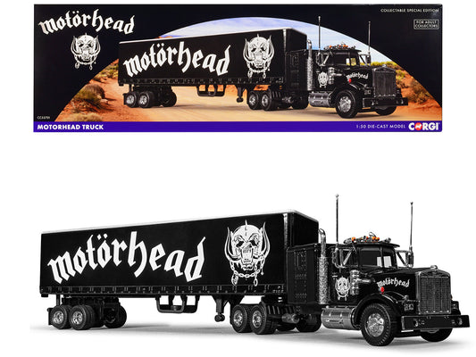 Motorhead Black Diecast Model Tractor Trailer 