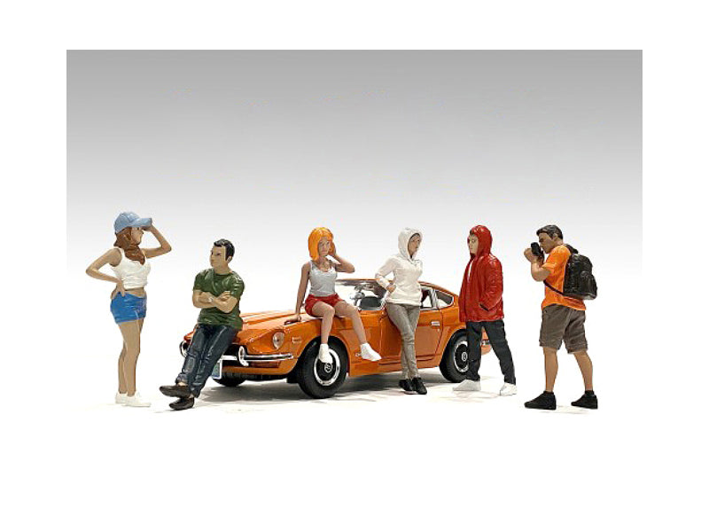 6 Piece Set of   Model Car Meet Figure 