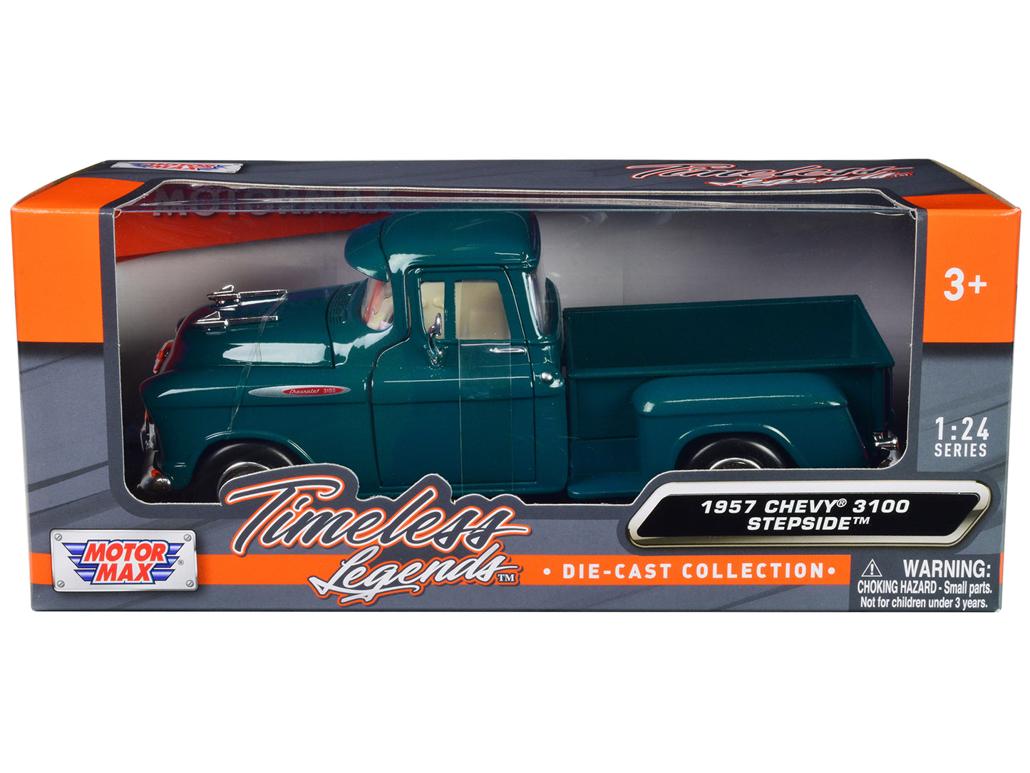 1957 Chevrolet 3100 Stepside Blue Diecast Model Pickup Truck 