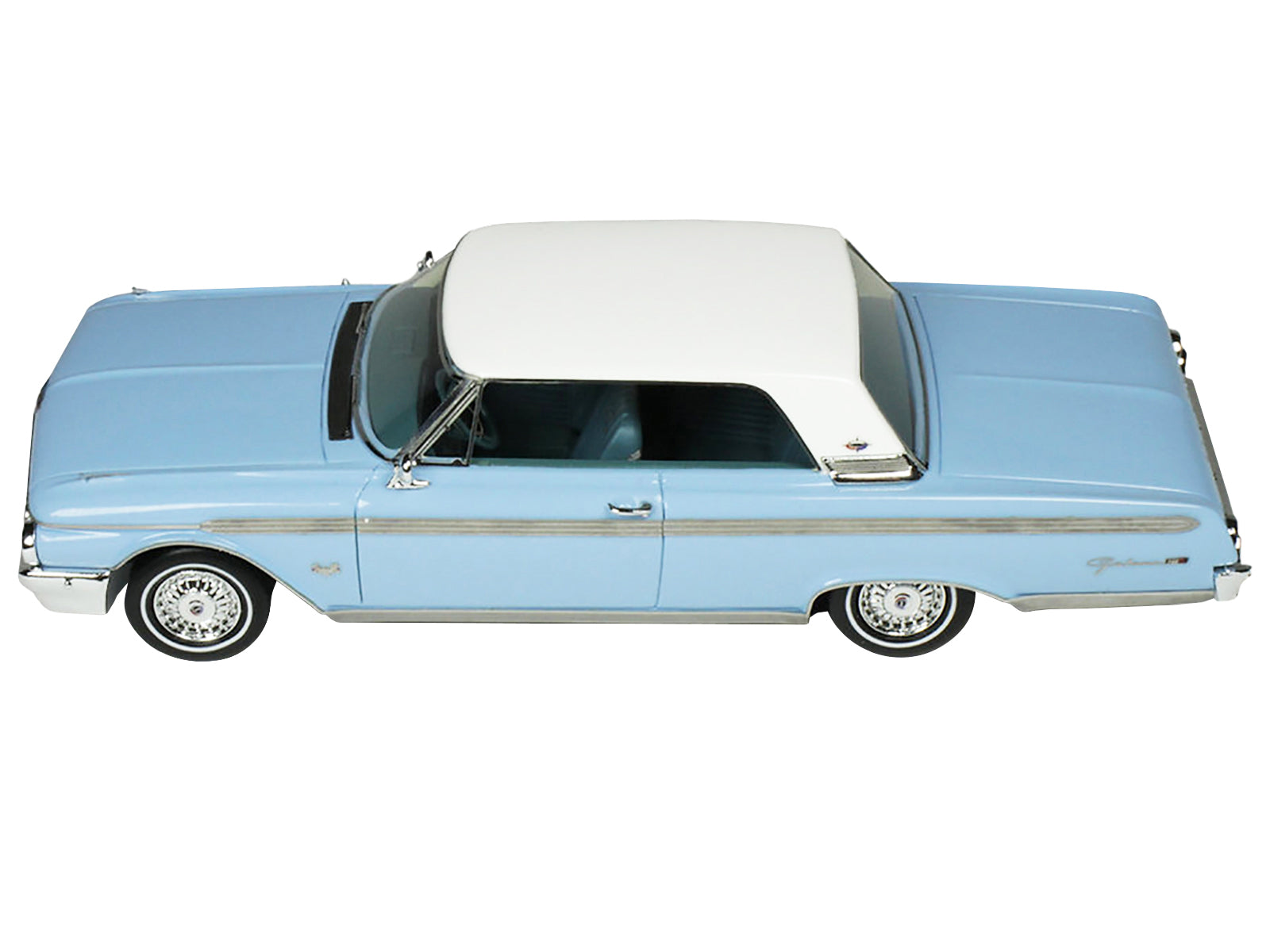 Brand new 1/43 scale car model of 1962 Ford Galaxie Skymist Blue with White Top and Blue Interior Limited Edition to 210 pieces Worldwide mo