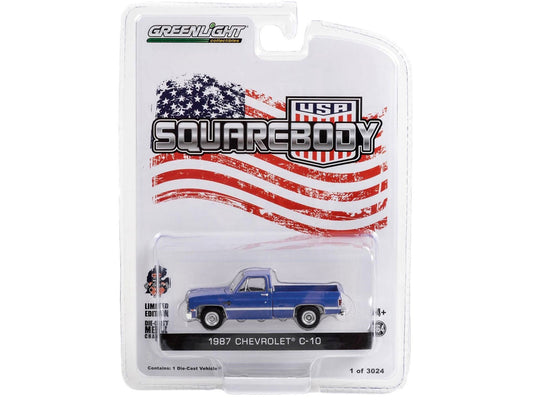 1987 Chevrolet C-10 Blue Diecast Model Pickup Truck 