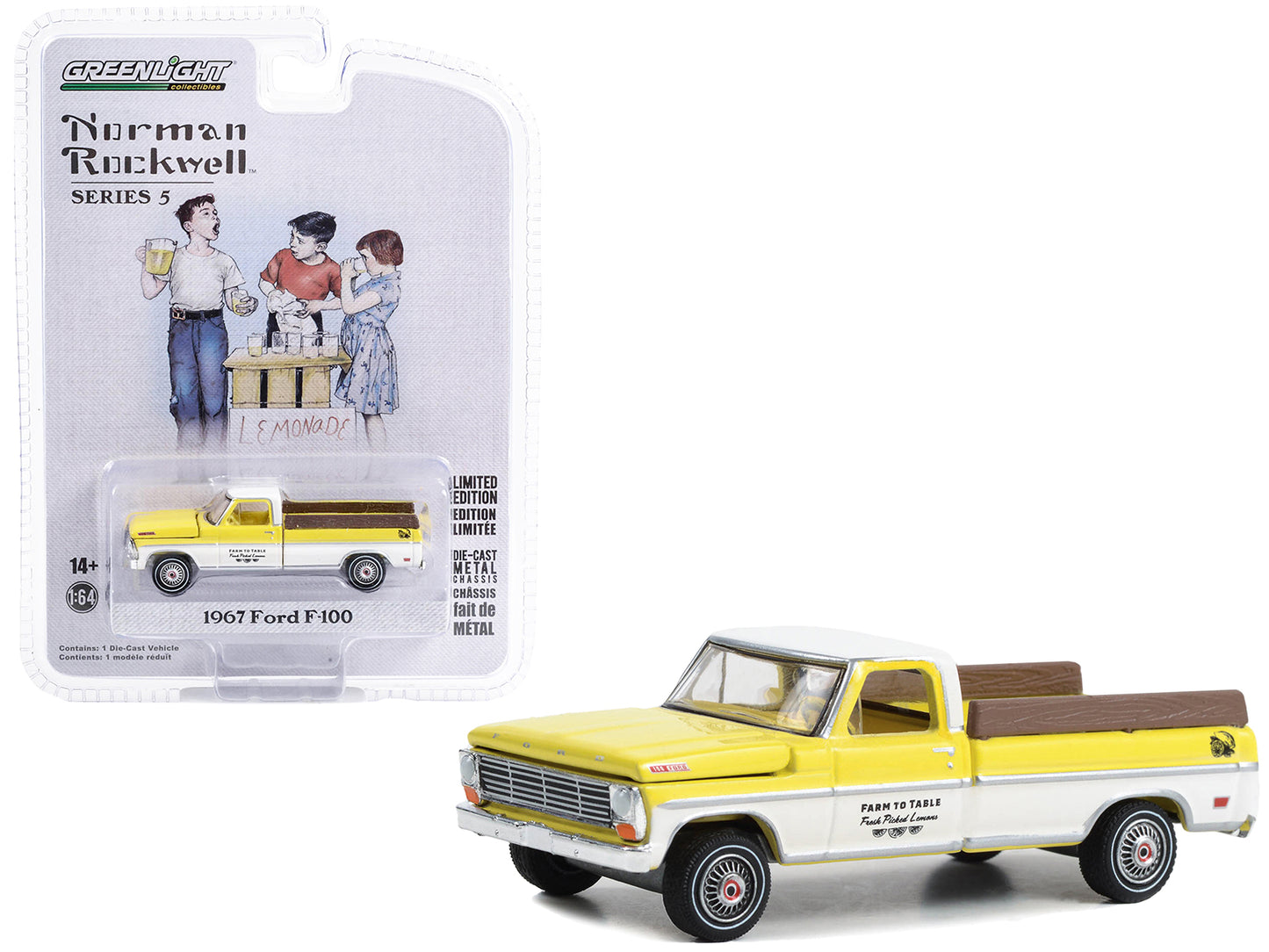 1967 Ford F-100 Yellow Diecast Model Pickup Truck 