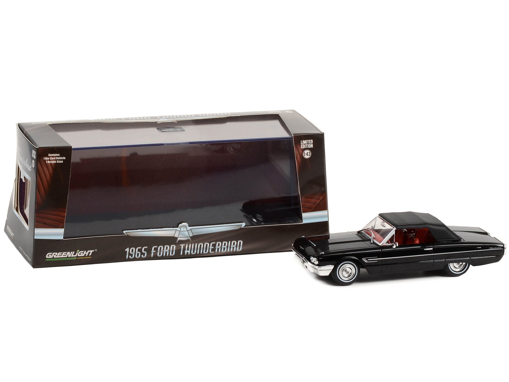 1965 Ford Thunderbird Convertible Black Diecast Model Car 