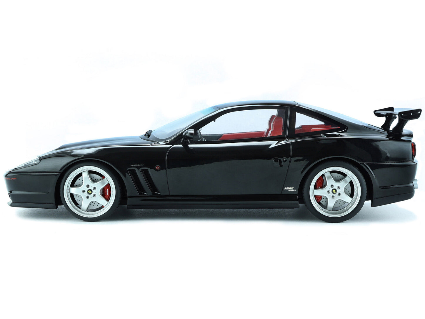 Brand new 1/18 scale car model of 1997 Ferrari 550 "Koenig Special" Black with Red Interior model car by GT Spirit.
Bra