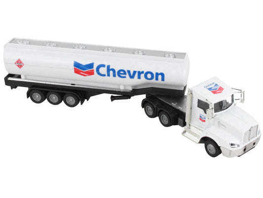 Chevron Tanker   White Diecast Model Tanker Truck 