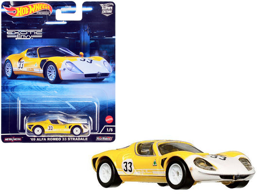 1969 Alfa Romeo 33 Yellow Diecast Model Race Car 