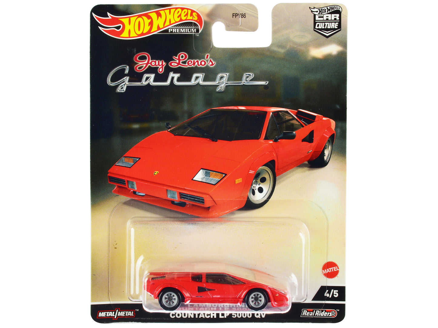 Brand new diecast car model of Lamborghini Countach LP 5000 QV Red "Jay Leno&rsquo;s Garage" die cast model car by Hot W