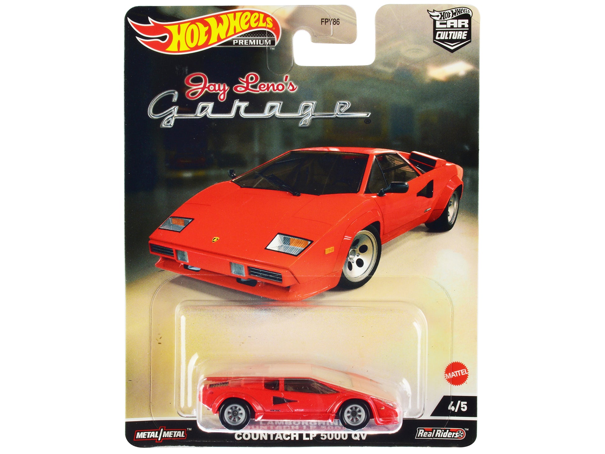 Brand new diecast car model of Lamborghini Countach LP 5000 QV Red "Jay Leno&rsquo;s Garage" die cast model car by Hot W