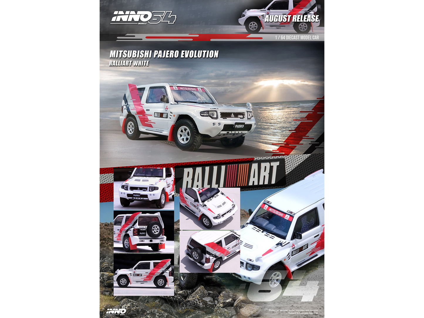 Mitsubishi Pajero Evolution RHD White Diecast Model Car 