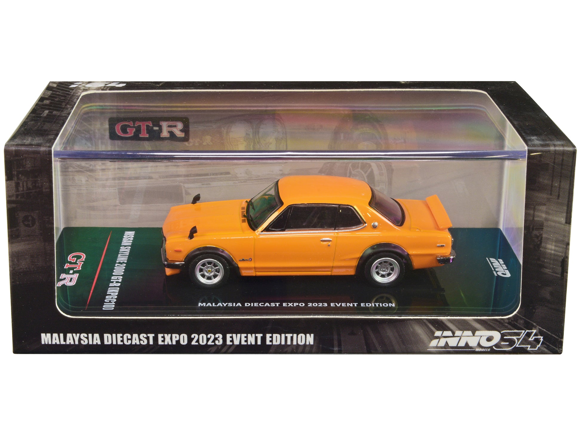 Brand new 1/64 scale diecast car model of Nissan Skyline 2000 GT-R (KPGC10) RHD (Right Hand Drive) Orange "Malaysia Diec