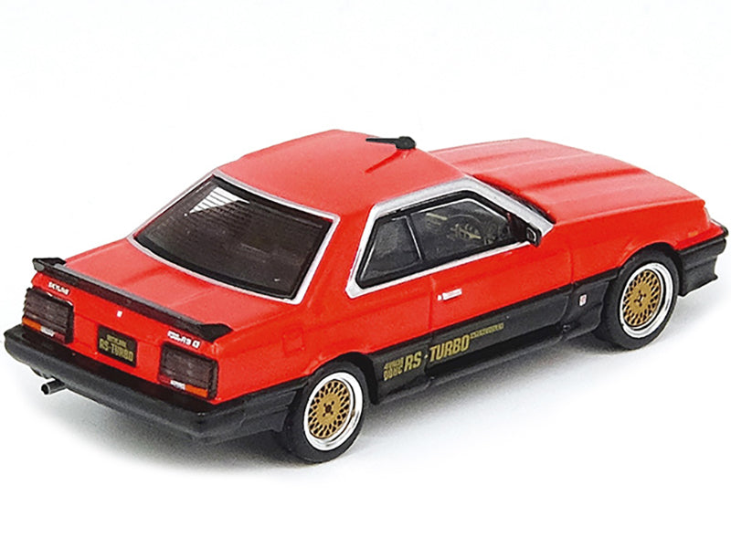 Brand new 1/64 scale diecast car model of Nissan Skyline 2000 RS-X Turbo (DR30) RHD (Right Hand Drive) Red and Black die