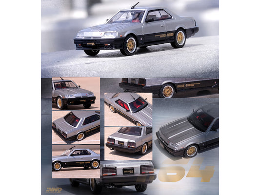 Brand new 1/64 scale diecast car model of Nissan Skyline 2000 RS-X Turbo (DR30) RHD (Right Hand Drive) Silver and Black 