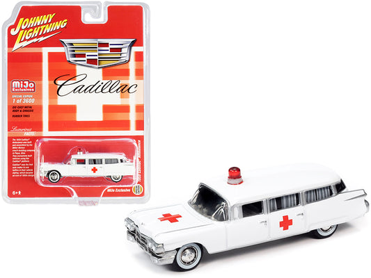 1959 Cadillac Ambulance  White Diecast Model Ambulance Fire & Rescue