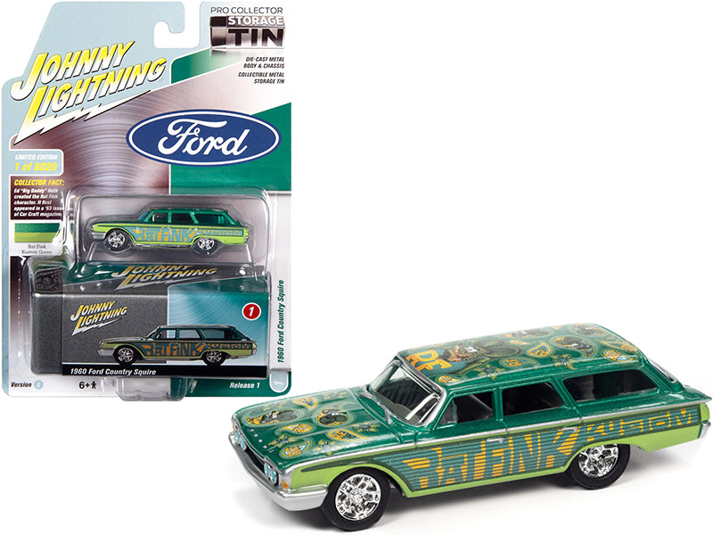 1960 Ford Country Squire Green Diecast Model Car Rat Fink