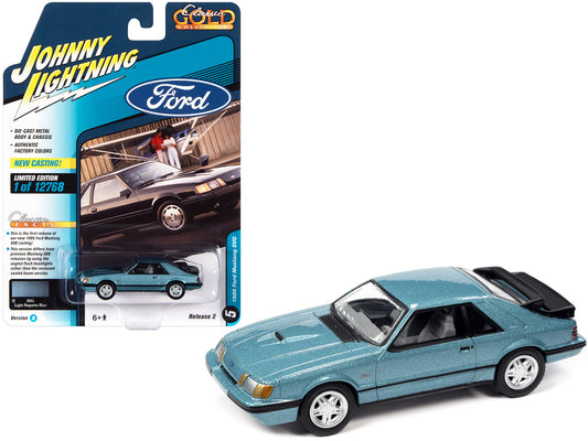 1986 Ford Mustang SVO Blue Diecast Model Car 