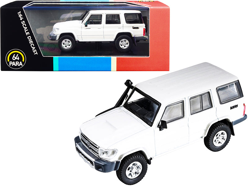 Brand new 1/64 scale diecast car model of Toyota Land Cruiser 76 French Vanilla Pearl White die cast model car by Parago