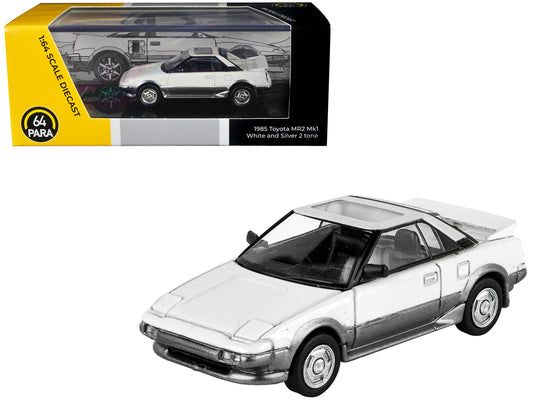 Brand new 1/64 scale diecast car model of 1985 Toyota MR2 MK1 White and Silver Metallic with Sun Roof die cast model car