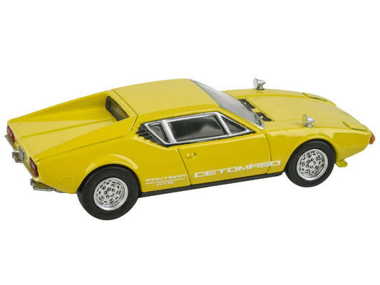 Brand new 1/64 scale diecast car model of 1972 De Tomaso Pantera Yellow die cast model car by Paragon.
Brand new box.
De