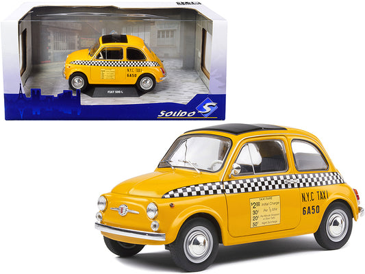 1965 Fiat 500 L Yellow Diecast Model Car 