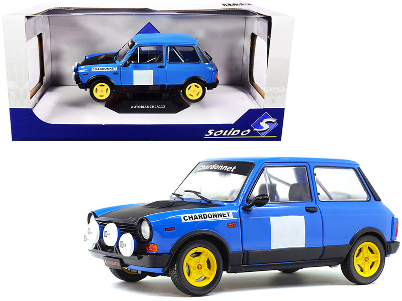 Brand new 1/18 scale diecast car model of 1980 Autobianchi A112 Abarth Blue "Chardonnet" Rally Car die cast model car by