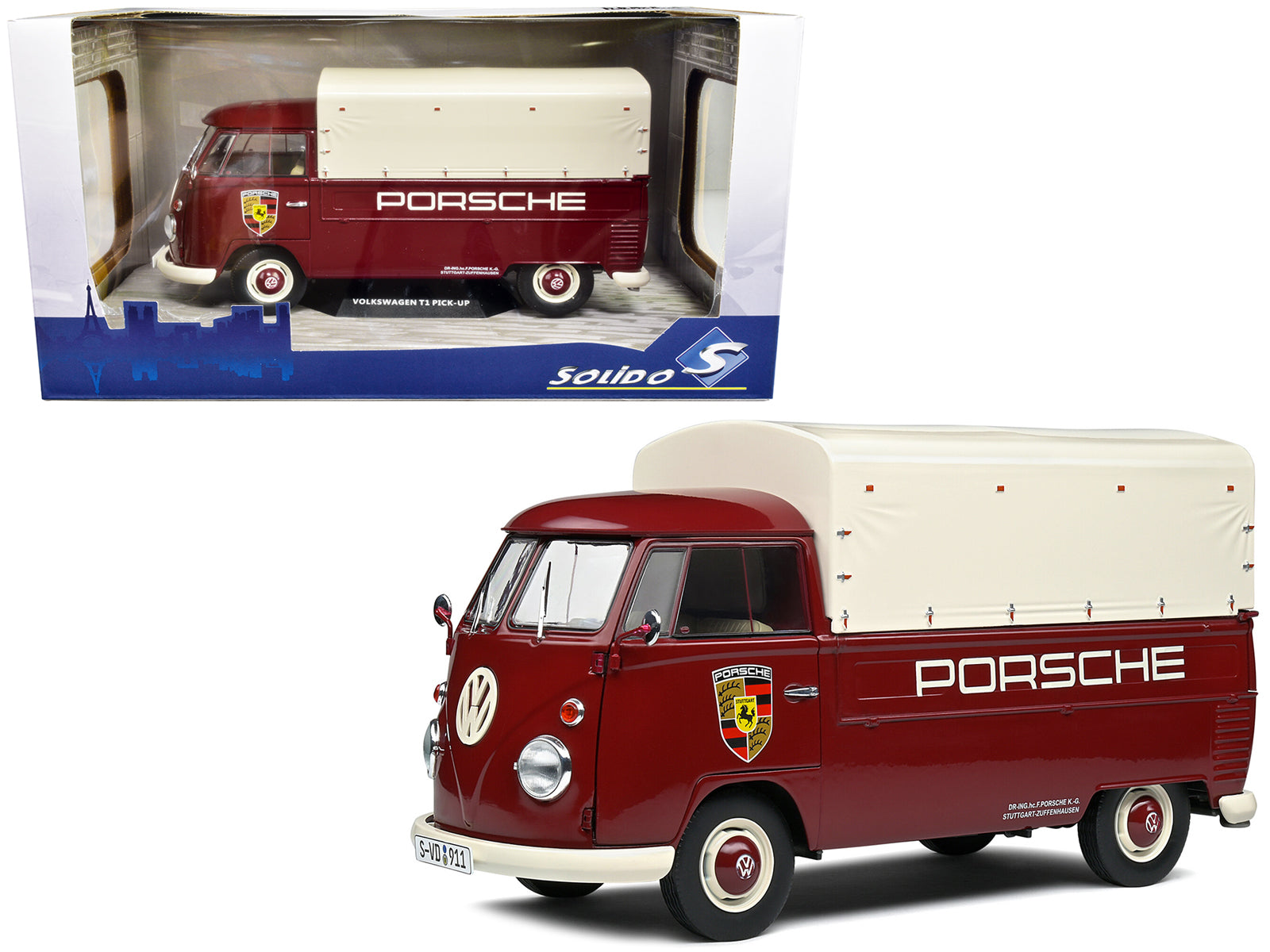 1950 Volkswagen T1  Red Diecast Model Pickup Truck 