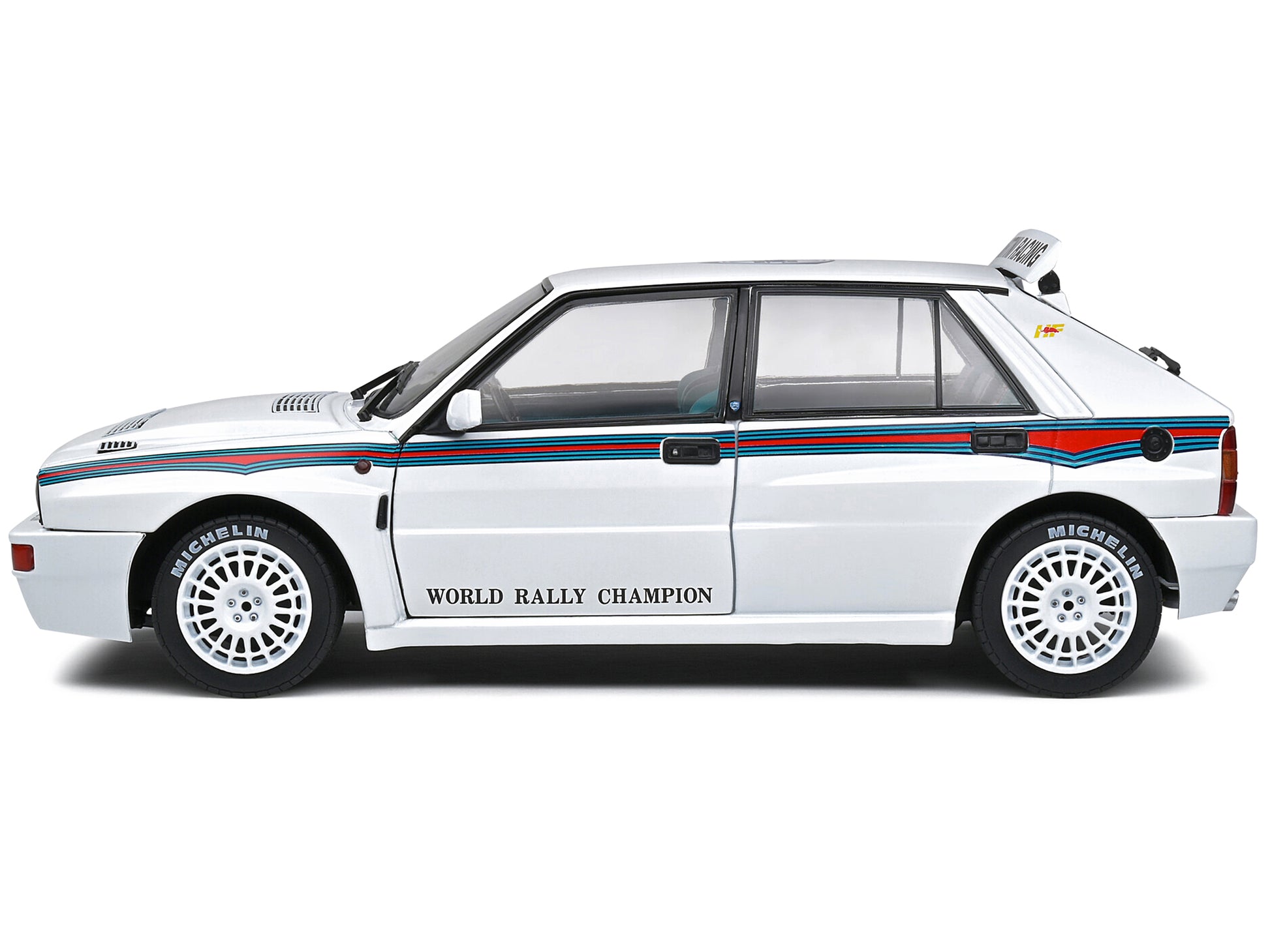 Brand new 1/18 scale diecast car model of 1992 Lancia Delta HF Integrale Evo 1 Martini 6 White with Blue and Red Stripes